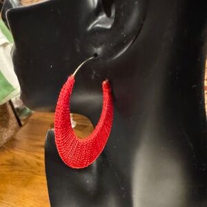Elegant Red Hoop Earrings